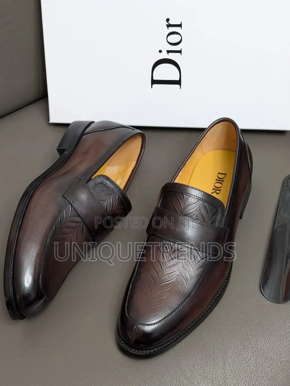 High Quality DIOR Leather Loafers (Brown)