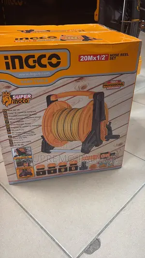 Ingco HHR20124 20M Hose Reel Set - Garden Watering Kit With Nozzle