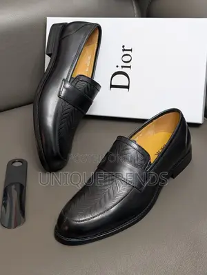 Luxury DIOR Leather Loafers (Black)