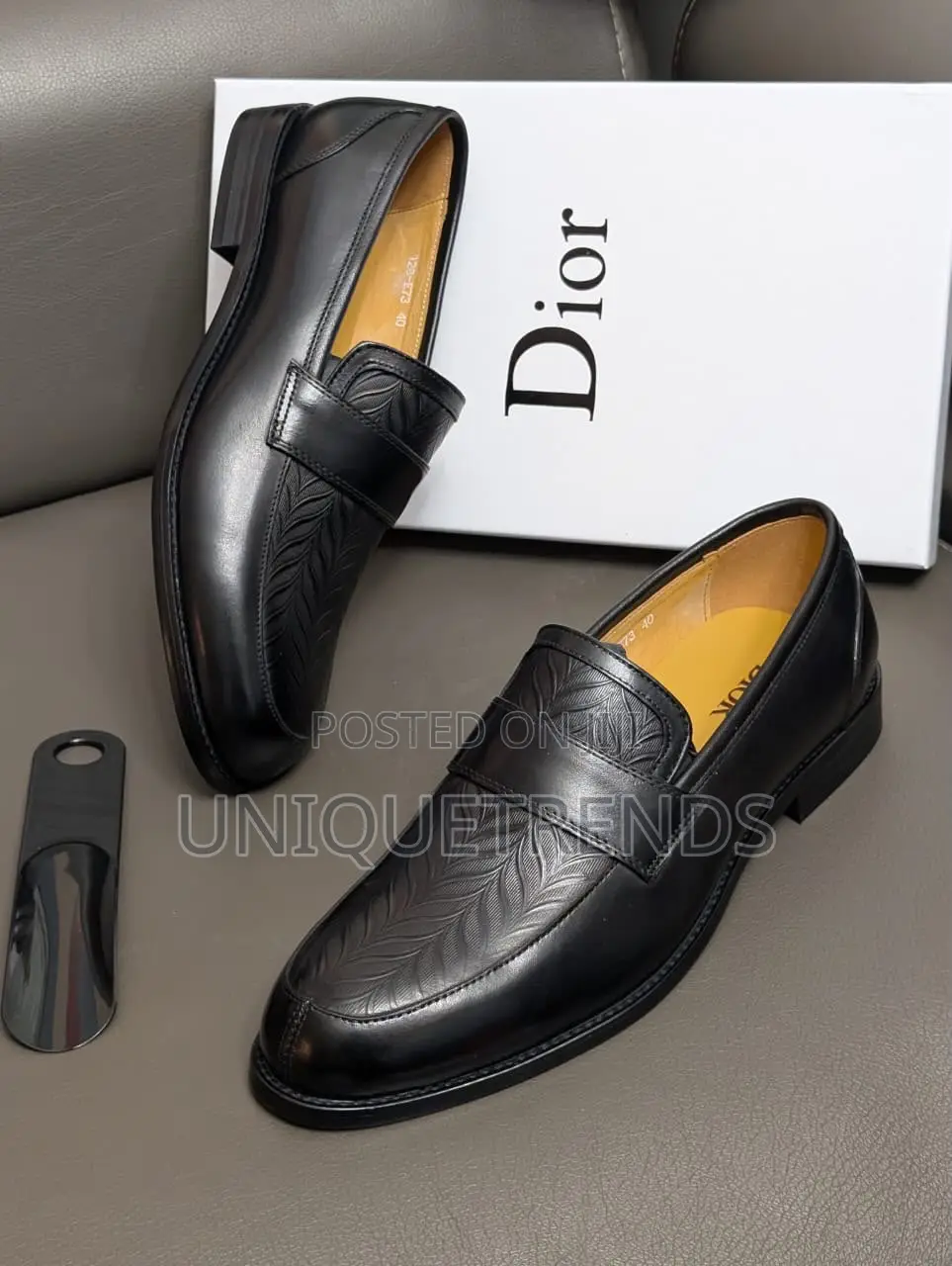 Luxury DIOR Leather Loafers (Black)