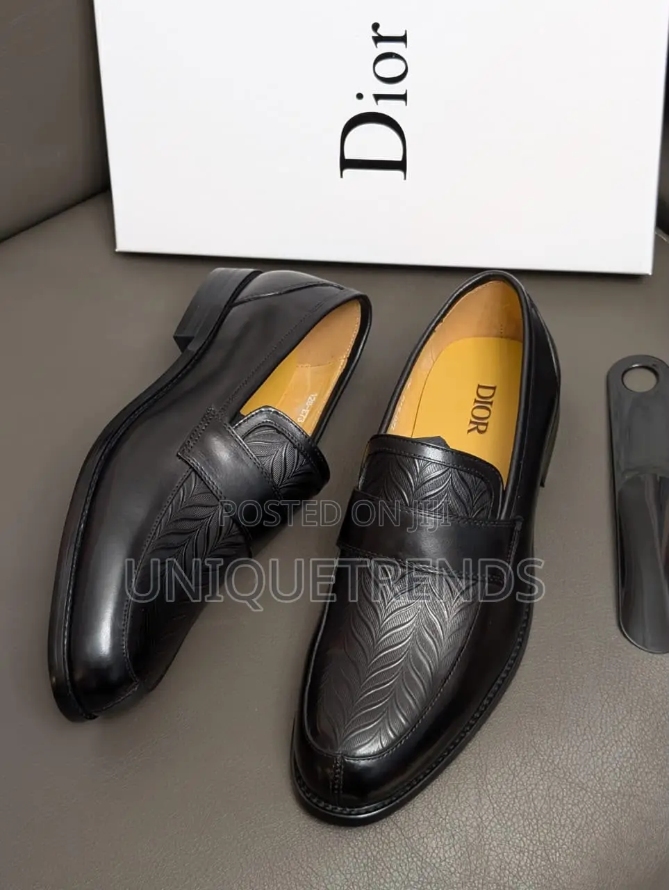 Luxury DIOR Leather Loafers (Black)