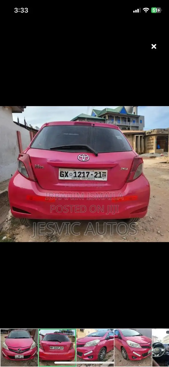 Toyota Vitz 1.3 AWD 3dr 2012 Pink