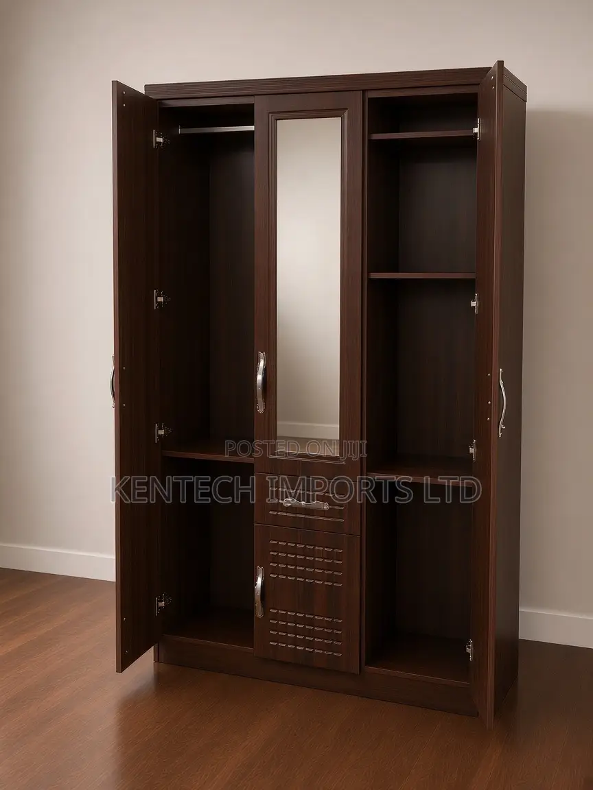 All-in-One Modern Wardrobe: Hanging Space, Mirror Drawer/ 3 Door