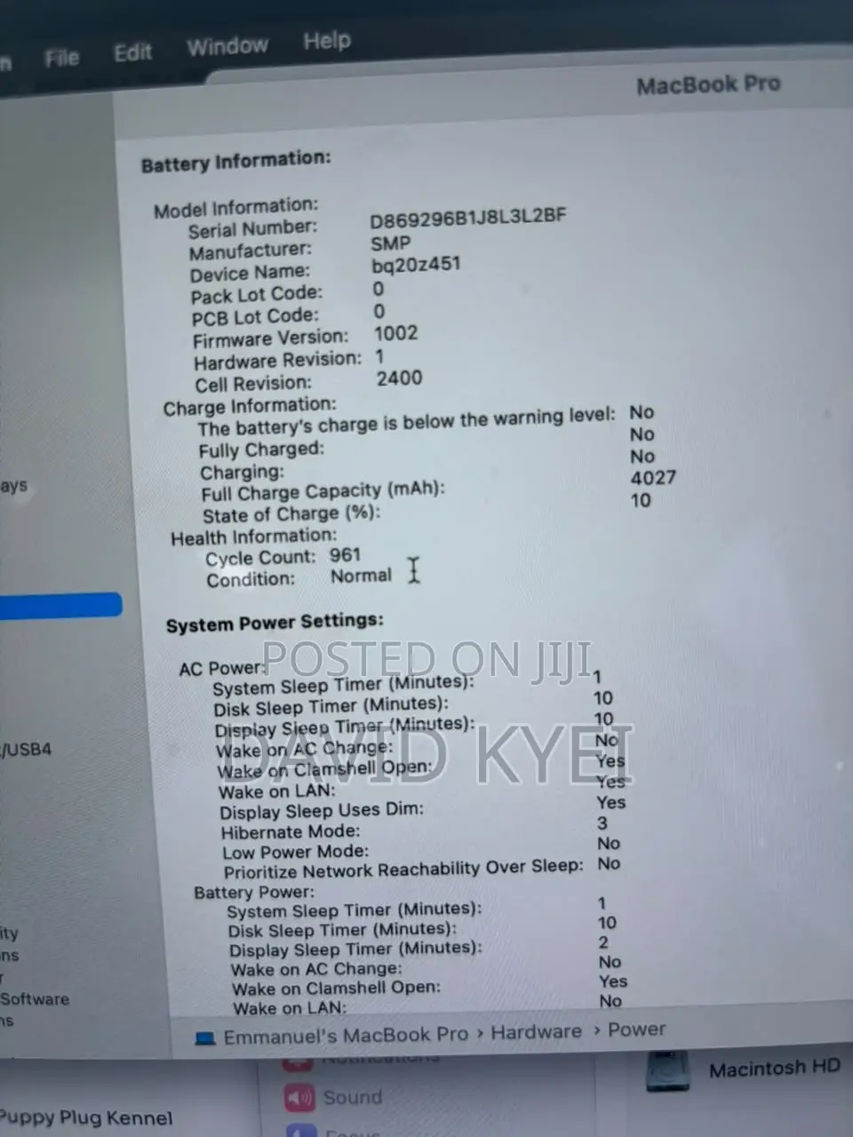 Laptop Apple MacBook Pro 2019 8GB Intel Core i5 SSD 128GB