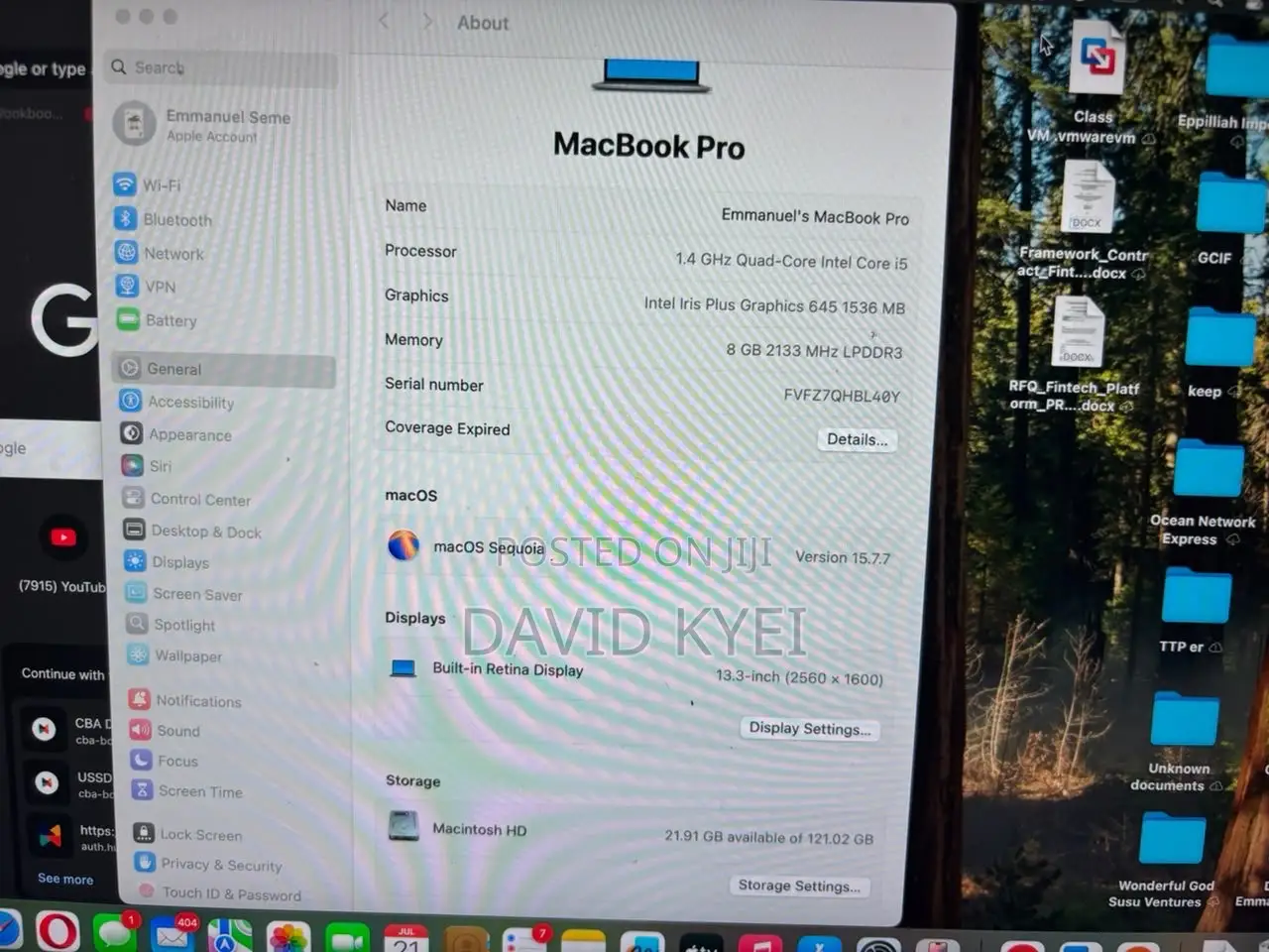 Laptop Apple MacBook Pro 2019 8GB Intel Core i5 SSD 128GB