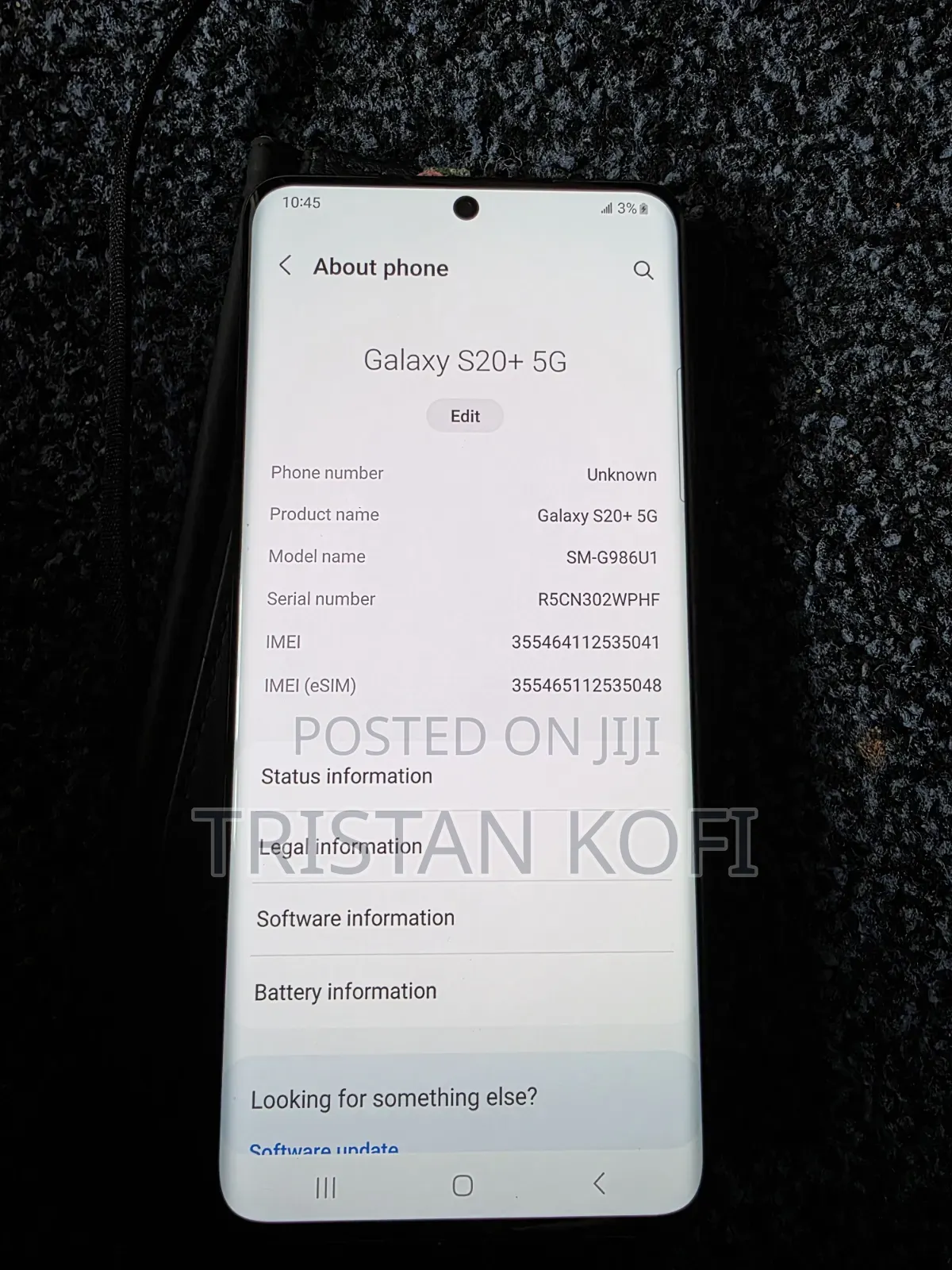 Samsung Galaxy S20+ 5G 128 GB Gray