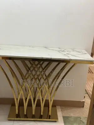 "Luxury Marble Console Table - White Gold"