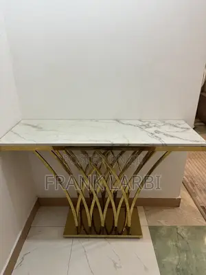 "Luxury Marble Console Table - White Gold"