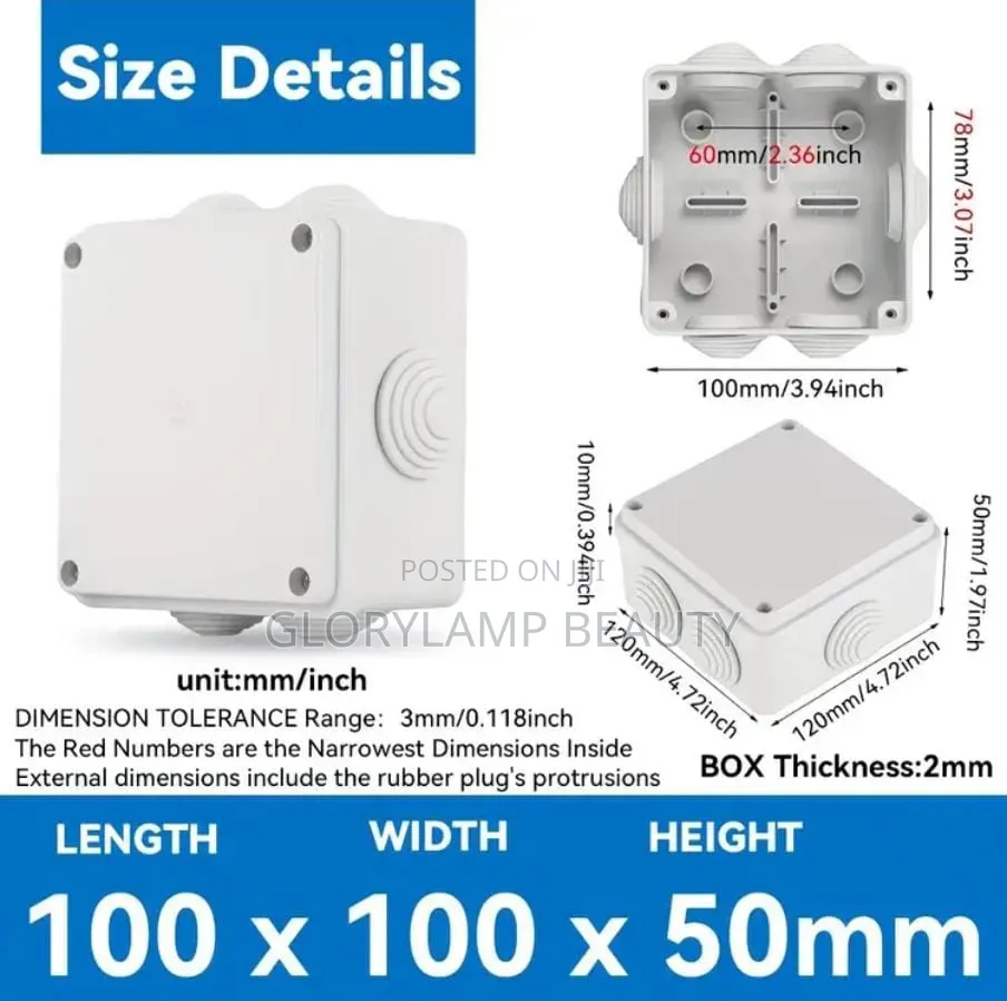 5pcs Junction Box 858550mm White Waterproof Cable Connector Enclosure