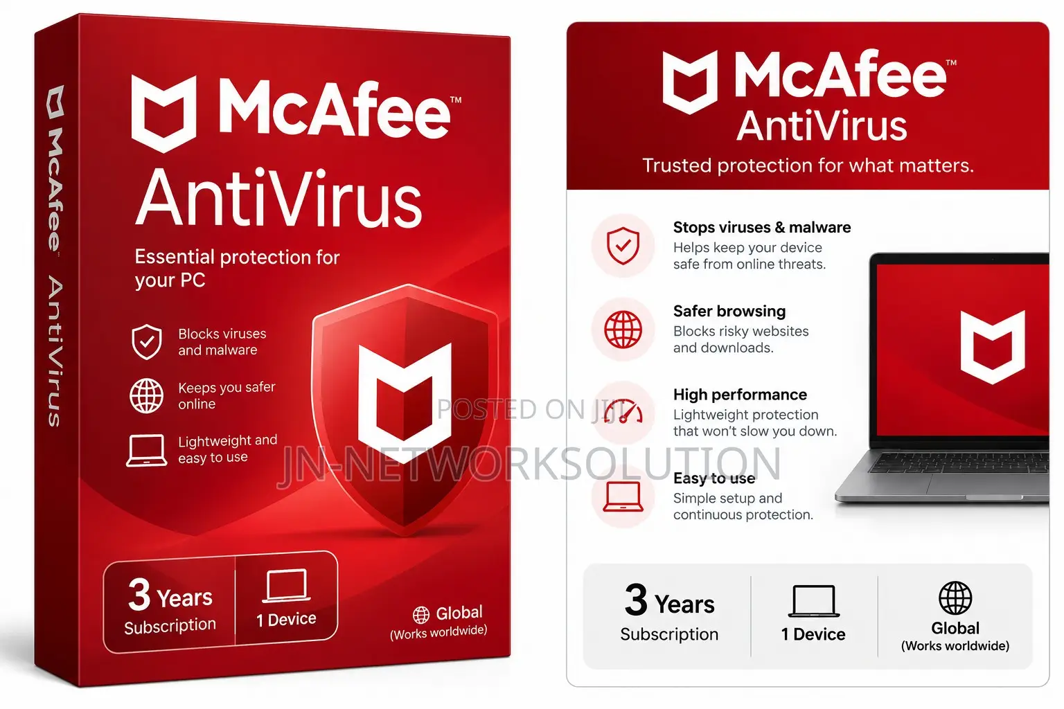 McAfee AntiVirus 3 Years/1 Device (Global)