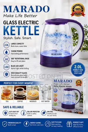 Glass Electric Kettle 2.0L 1500watts