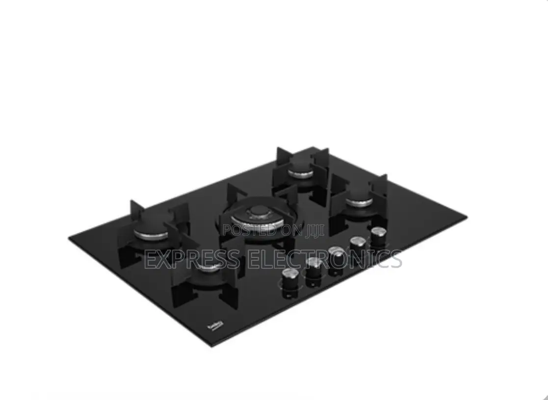 Uktra Morden Sleek Built-in Gas Hob, 5 Burners, Black MG90GQ095AL1B-BS