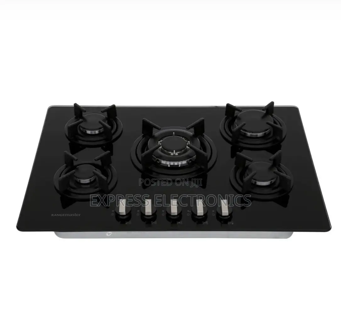 Uktra Morden Sleek Built-in Gas Hob, 5 Burners, Black MG90GQ095AL1B-BS