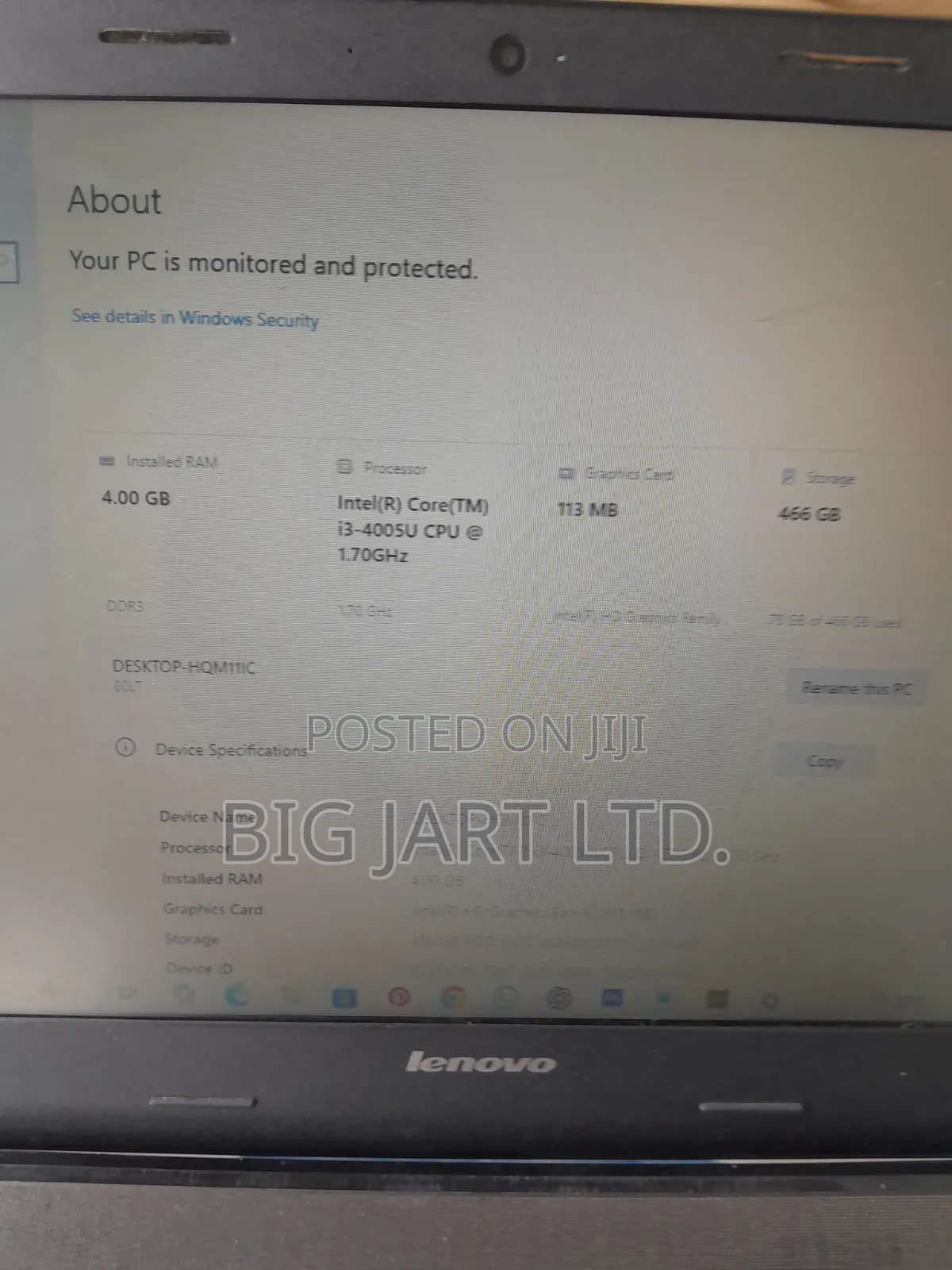 Laptop Lenovo 100e 4GB Intel Core i3 HDD 500GB
