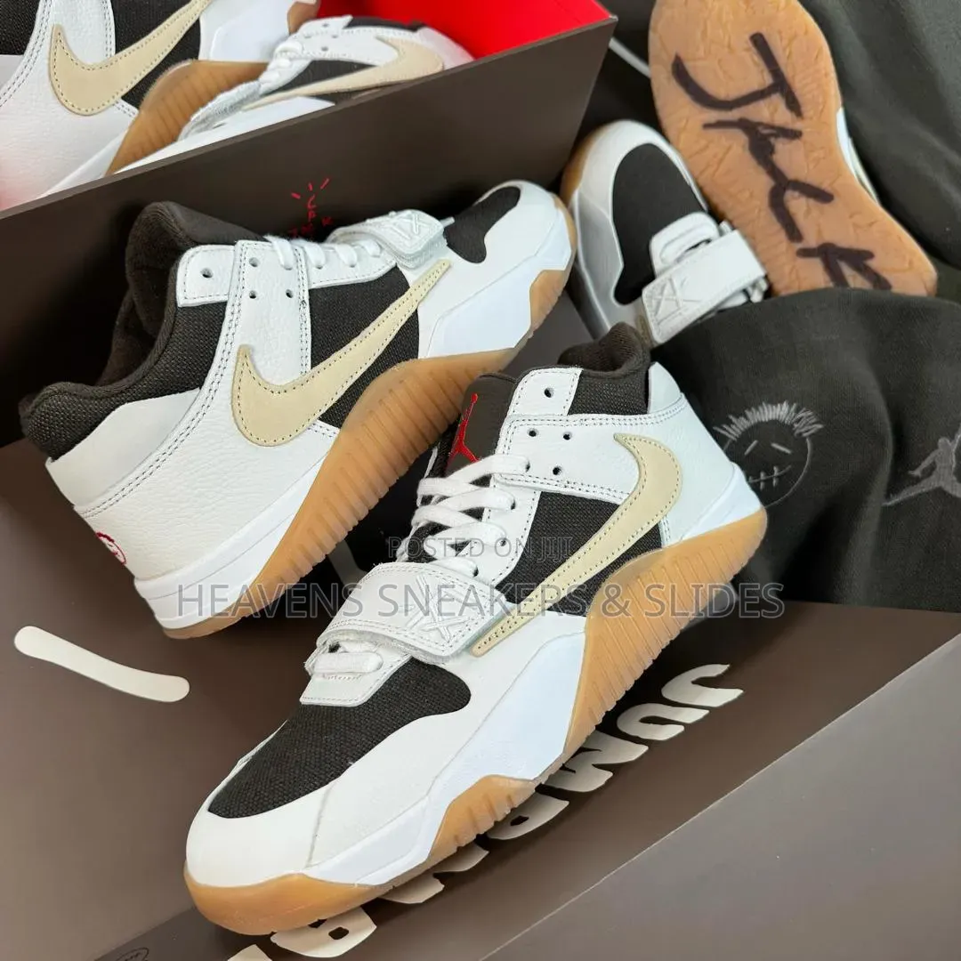 Travis Scott X Air Jordan Jumpman Jack TR in the "Sail and Dark Mocha"