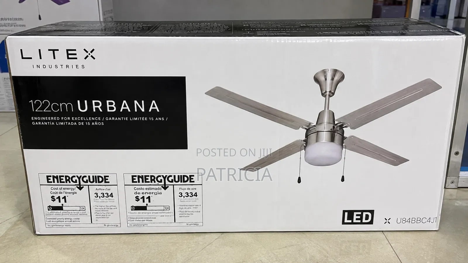 New Litex Urbana 48-Inch Ceiling Fan With Led Light