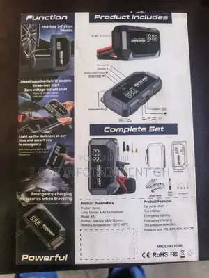 Multifunctional Jump Starter and Air Compressor