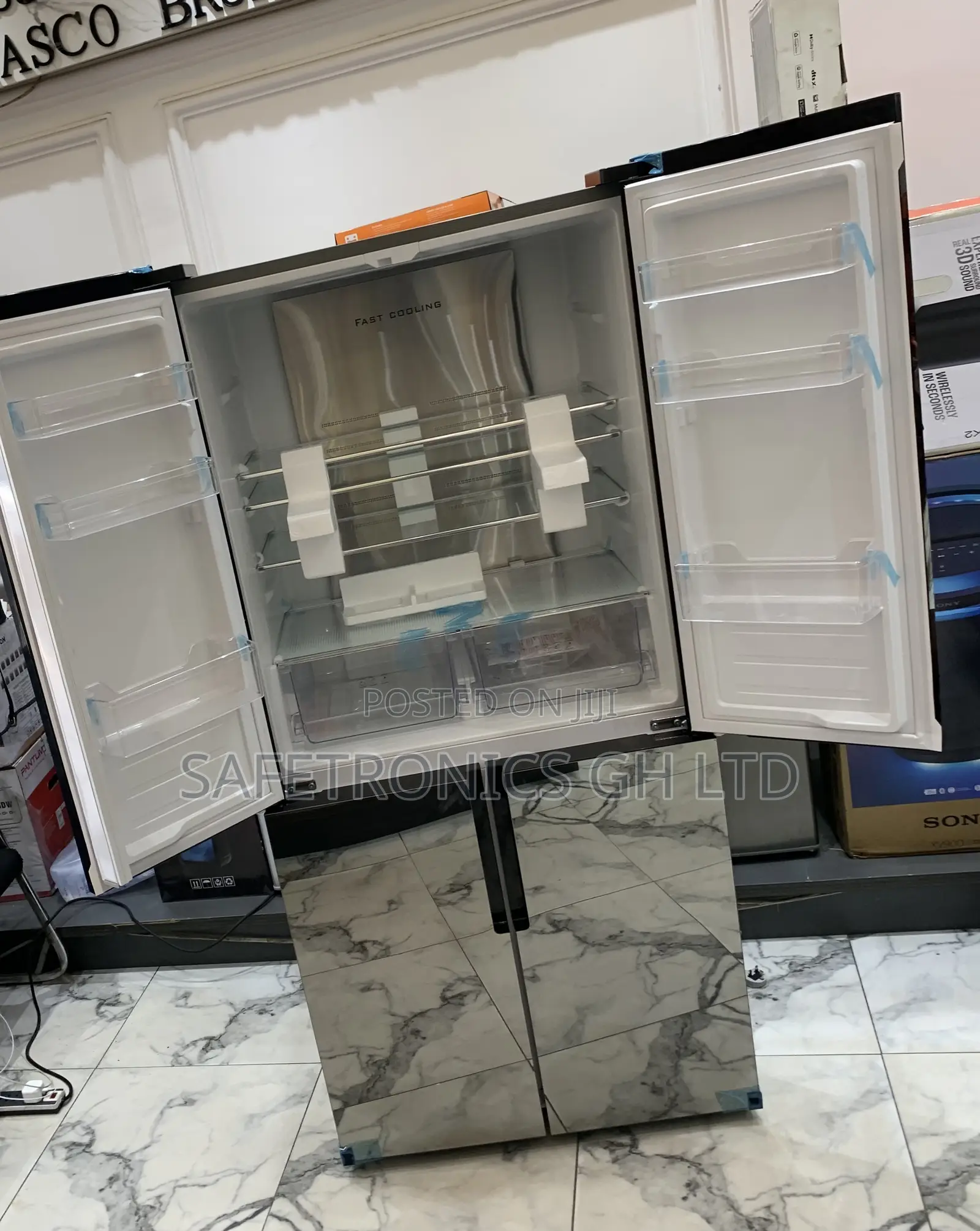 Exclusive Pearl PF-630MDBG-2GB 4-Door French-Style Refrigerator