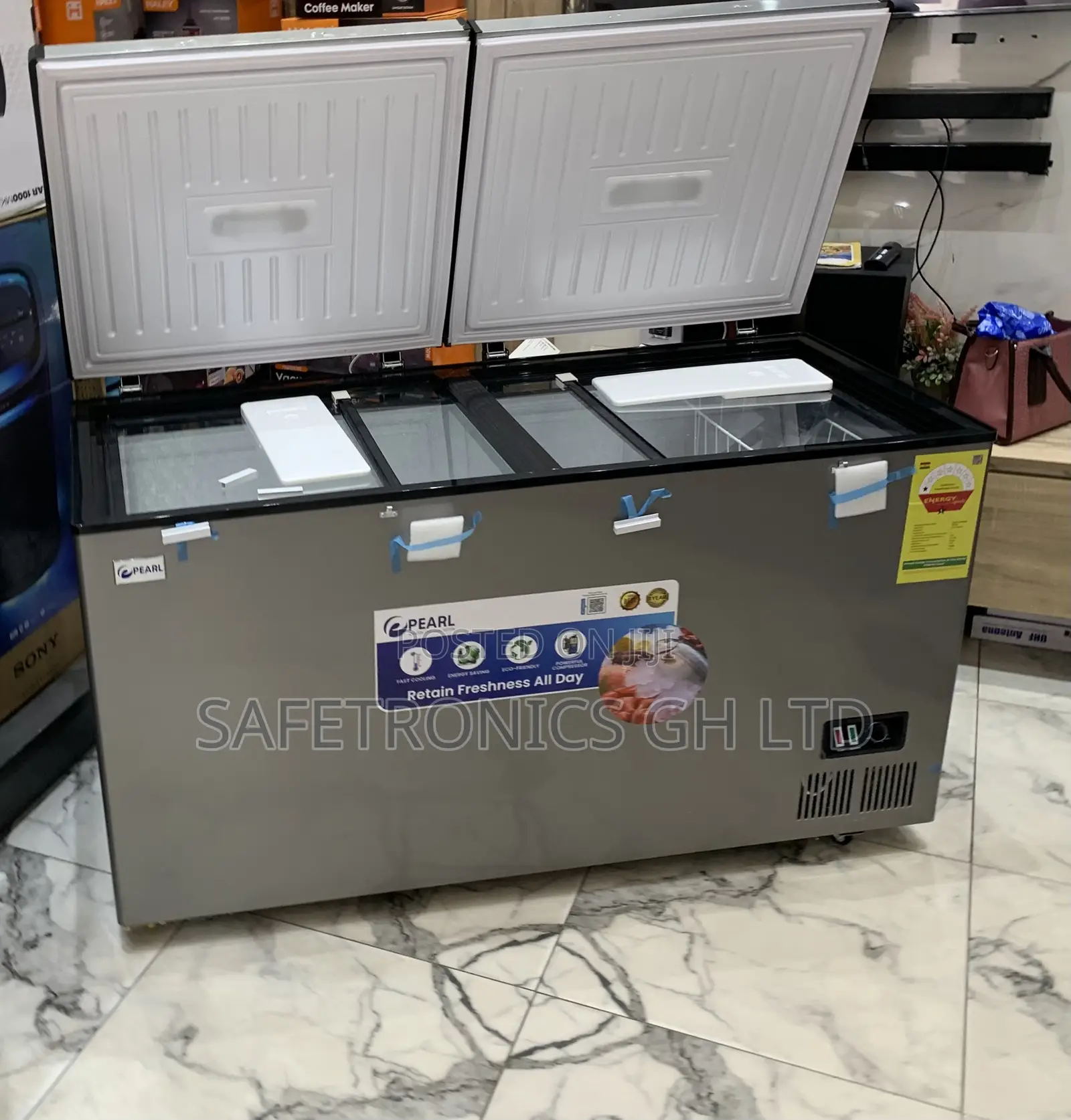 Lastest Pearl PCF-5310-6f 418L Double-Door Electric Chest Freezer