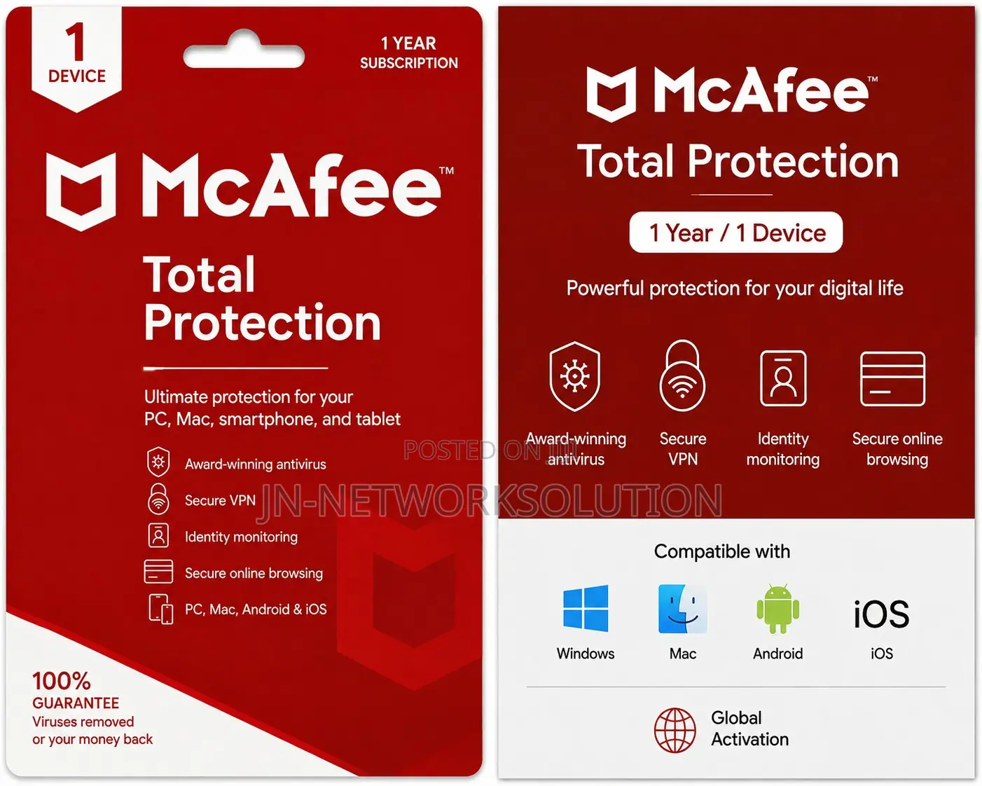 McAfee Total Protection 1 Year / 1 Device (Global)