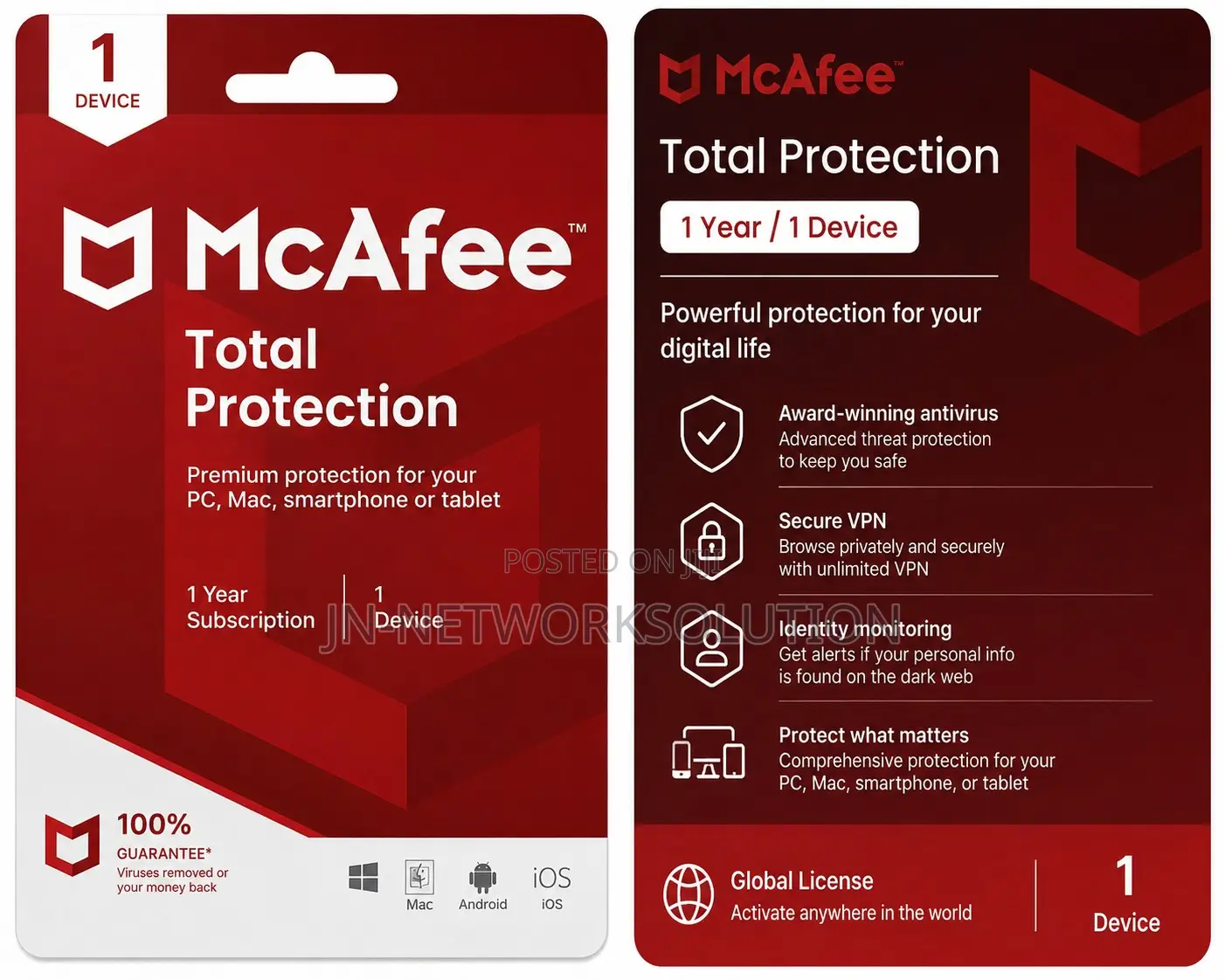 McAfee Total Protection 1 Year / 1 Device (Global)
