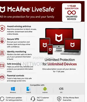 McAfee Livesafe 1 Year / Unlimited Devices (Global)