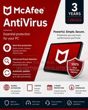 McAfee AntiVirus 3 Years/1 Device (Global)