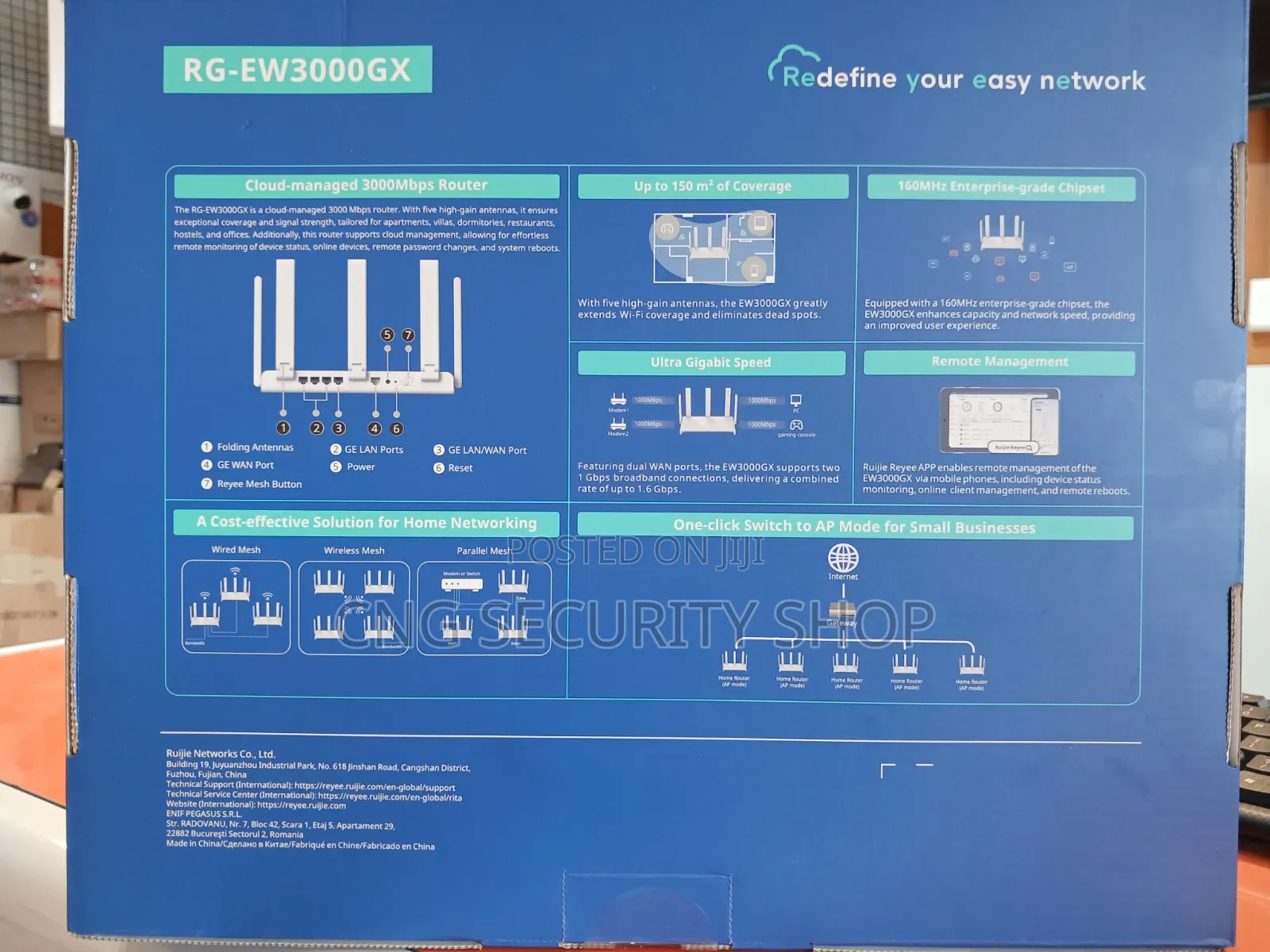 AX3000 Dual-Band Gigabit Mesh Router RG-EW3000GX