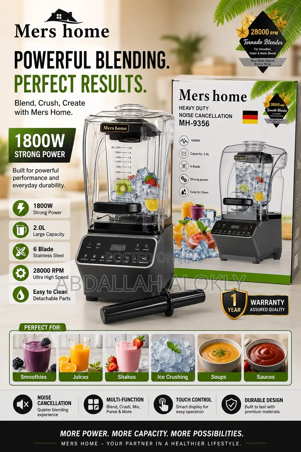 Noise Cancellation Blender 2L