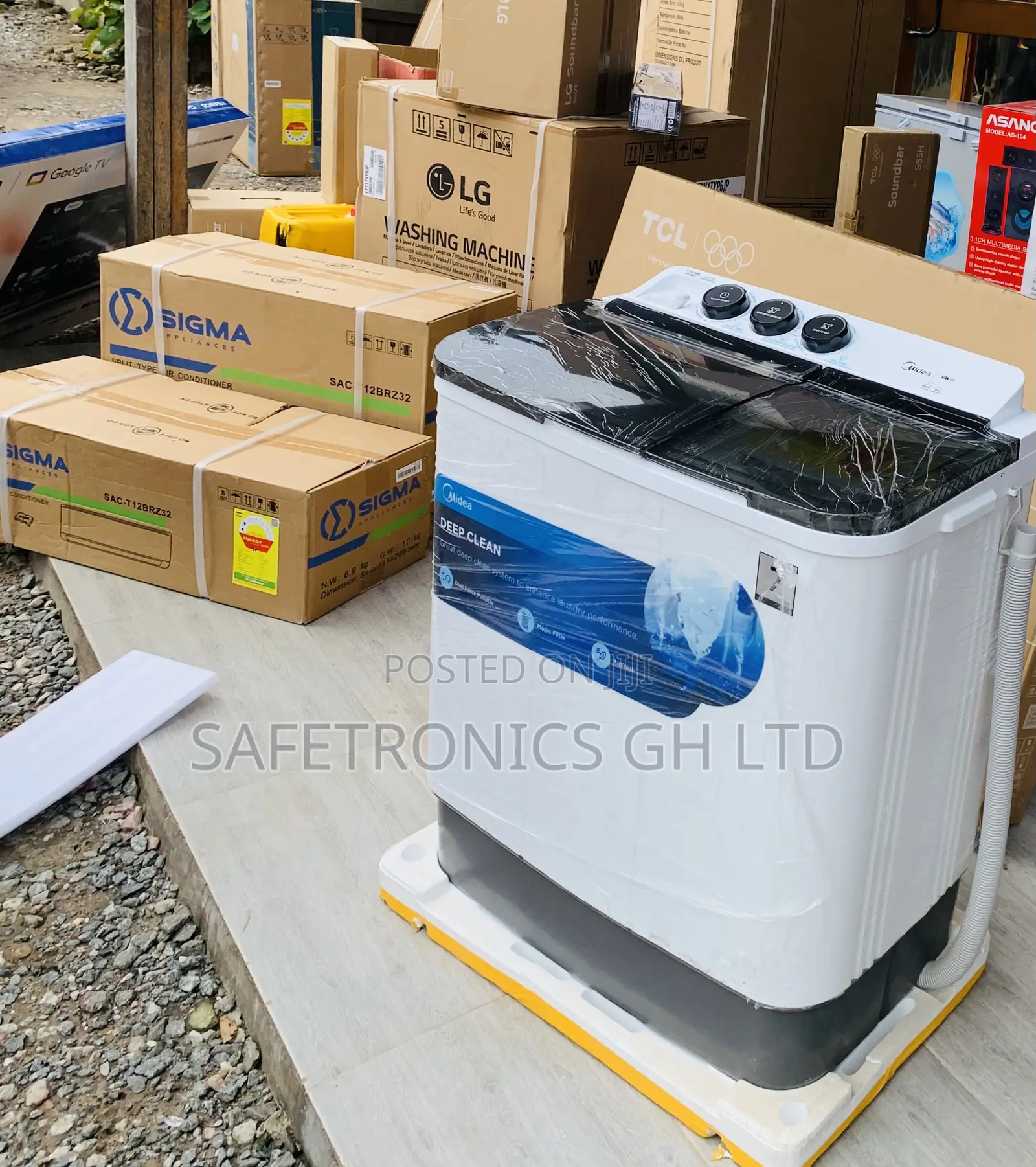 Fast Auto Wash Midea 7.0kg Semi Auto Washing Machine MF100W70/W-GH