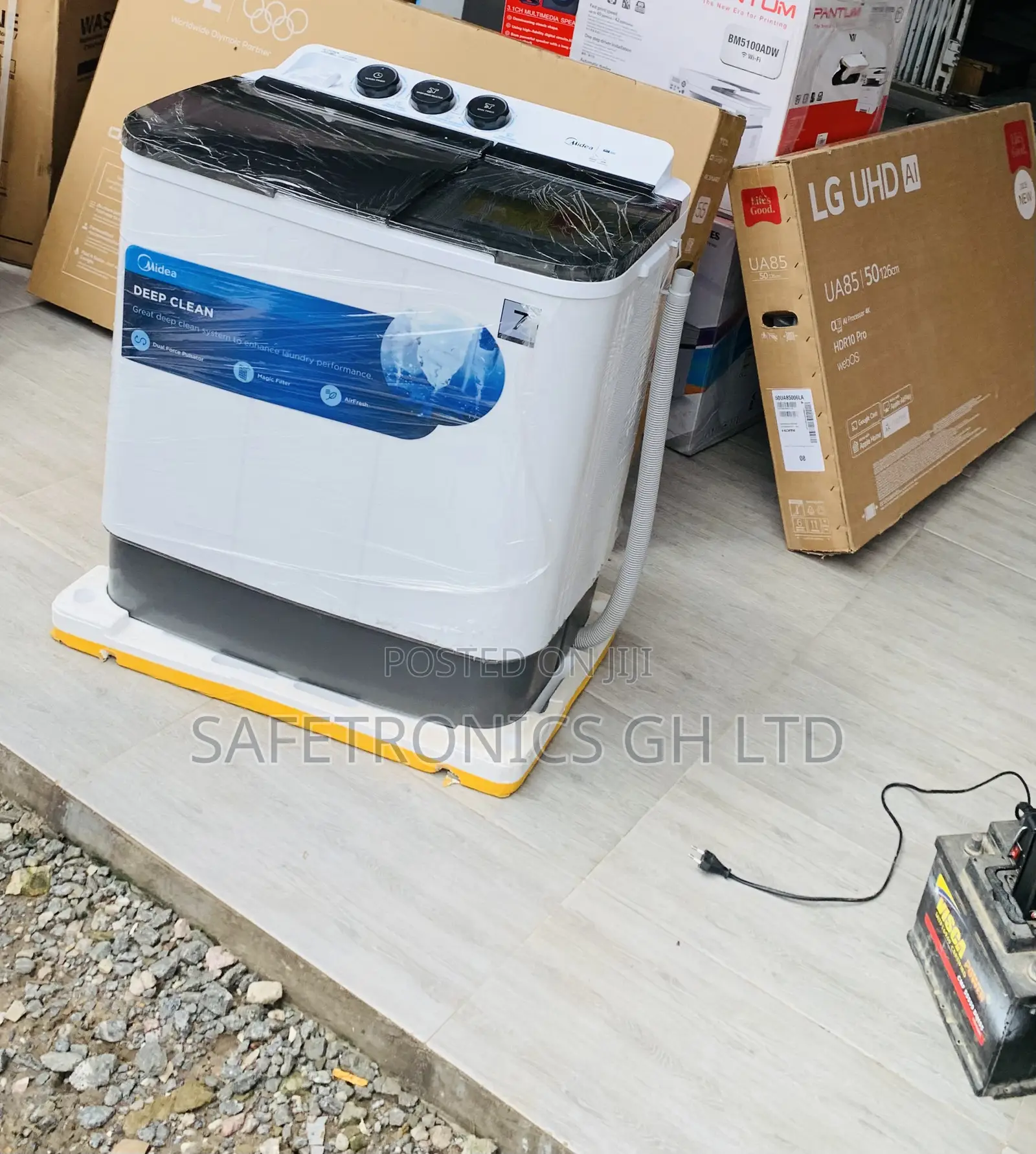 Valuable Sleek Midea 7.0kg Semi Auto Washing Machine MF100W70/W-GH