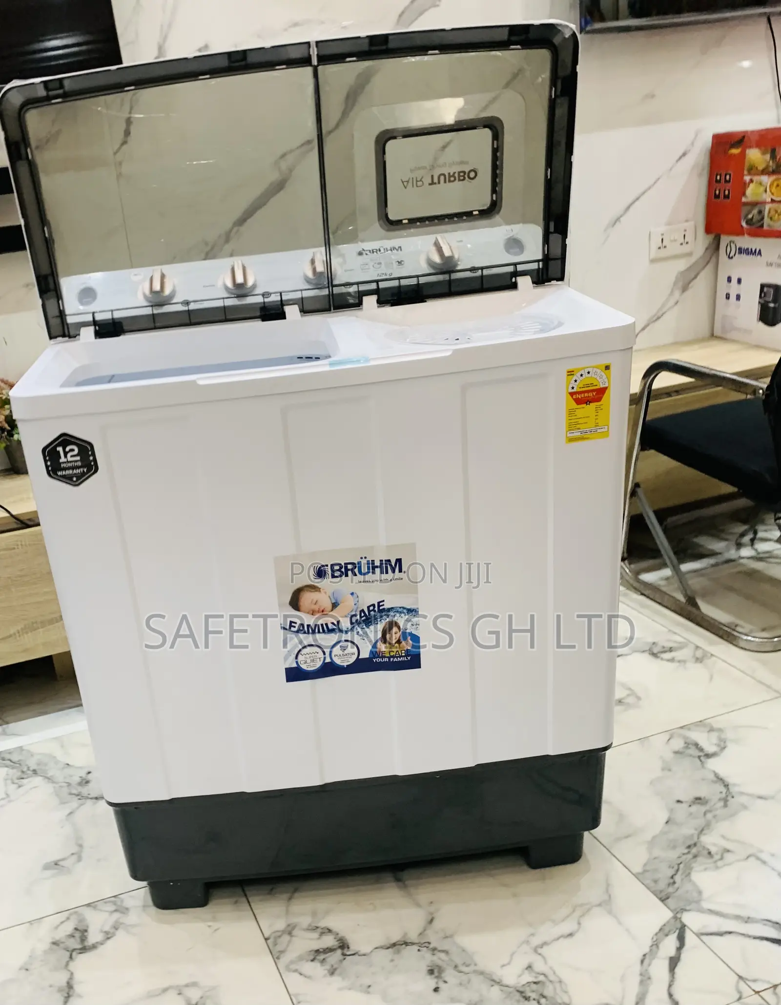 High Efficiency Bruhm 12kg Twin Tub Semi Automatic BWT-120H