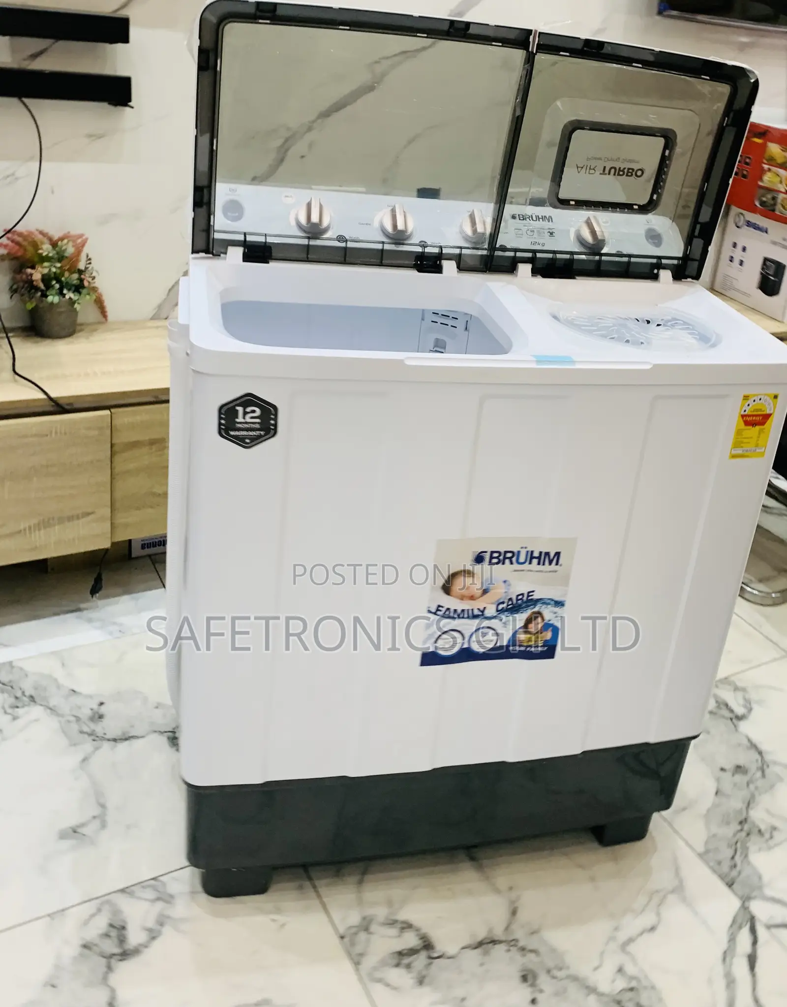 Fresh Sealed Bruhm 12kg Twin Tub Semi Automatic BWT-120H
