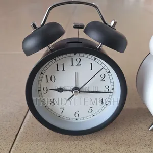 Classic Black Twin Bell Alarm Clock – Vintage Style Tabletop Clock
