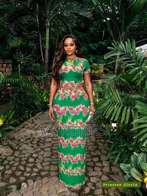 Vibrant Orange Green Tie-Dye Two-Piece Maxi Skirt Set