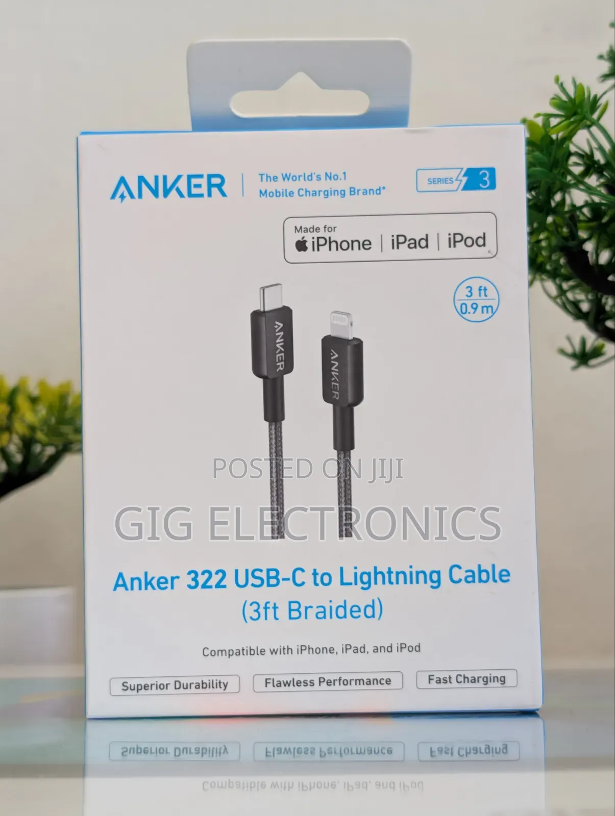 Anker 322 USB-C to Lightning Cable 3Ft