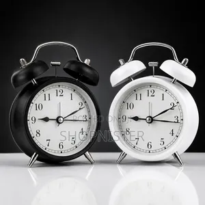 Vintage Black White Bedside Clock