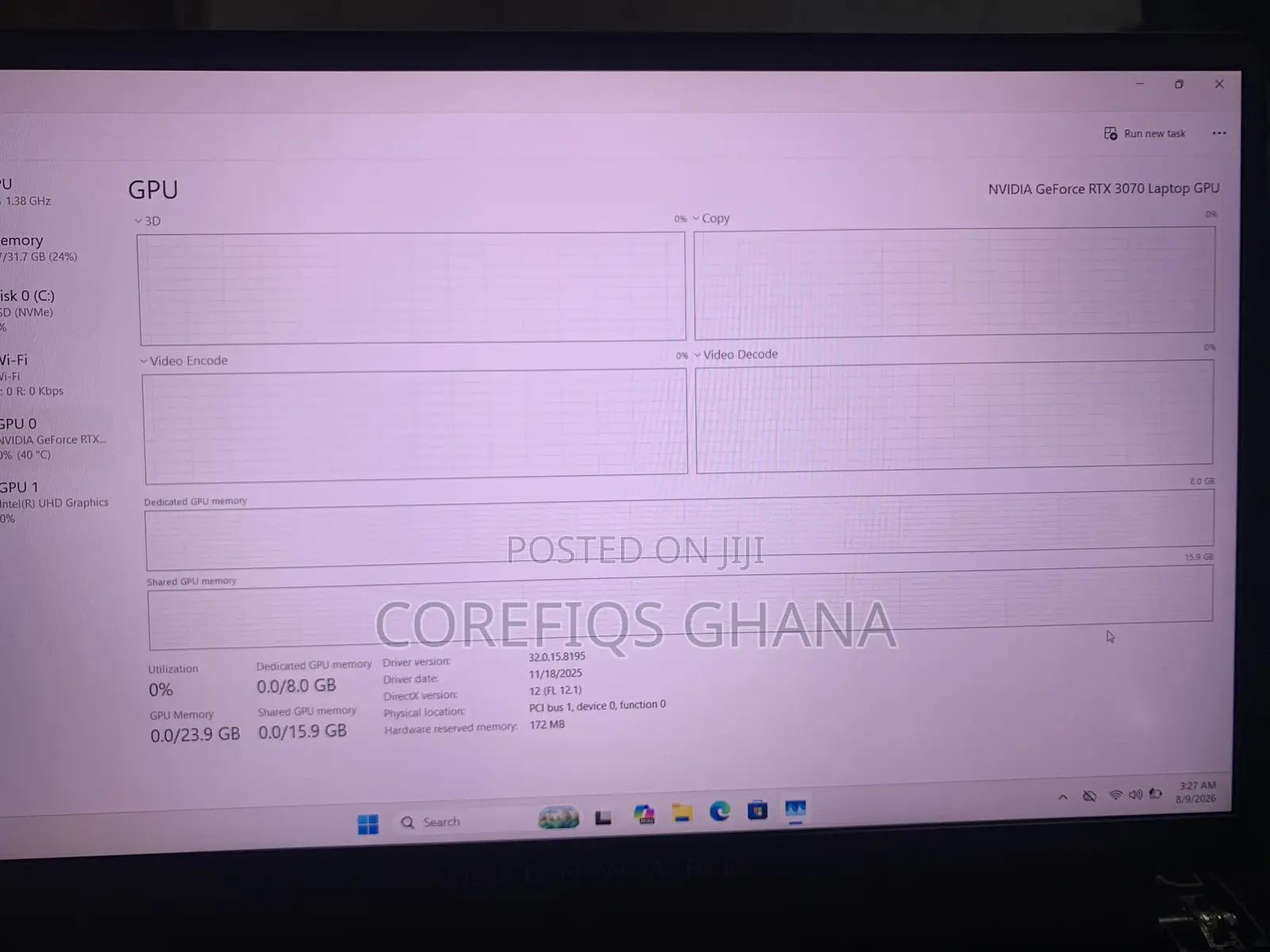 Laptop Dell Allenware M15 R5 32GB Intel Core i7 SSD 1T