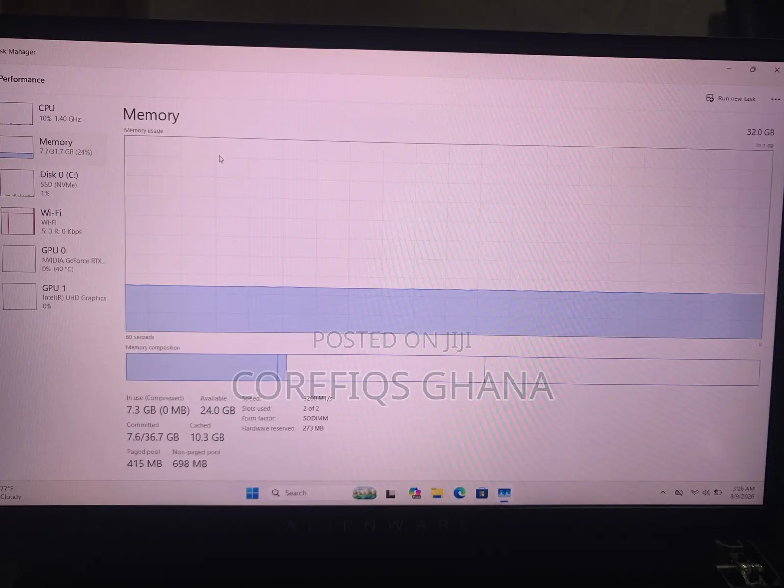 Laptop Dell Allenware M15 R5 32GB Intel Core i7 SSD 1T