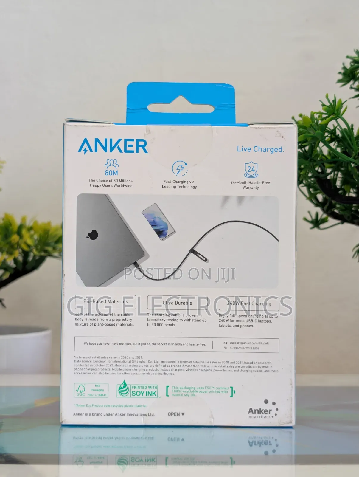 Anker 544 PowerLine USB-C to USB-C Cable 3Ft 240W