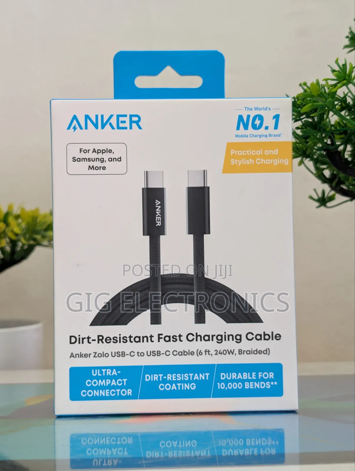 Anker USB C to USB C Cable, Full-Speed 240W Charging Cable Black