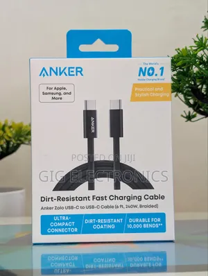 Anker USB C to USB C Cable, Full-Speed 240W Charging Cable Black
