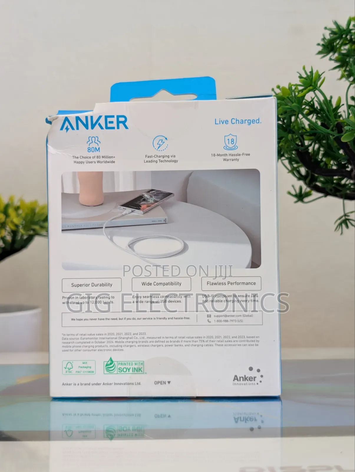 Anker 322 Braided USB-A to USB-C Cable (Black, 6Ft)