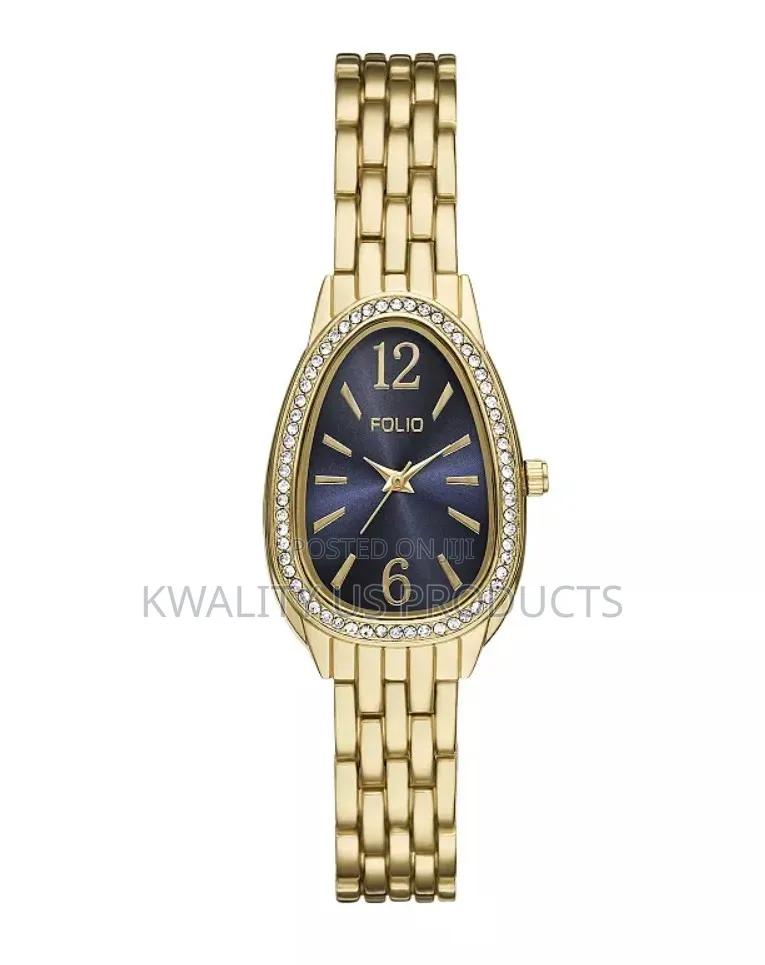 Folio Women's Gold-Tone Link Bracelet Watch