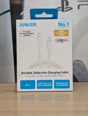 Anker 322 USB-C to USB-C Cable Braided 6Ft White