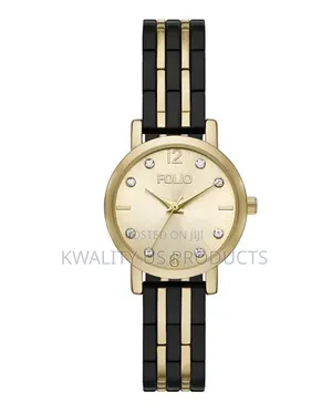 Folio Women's Mixed Material Sunray Dial Watch