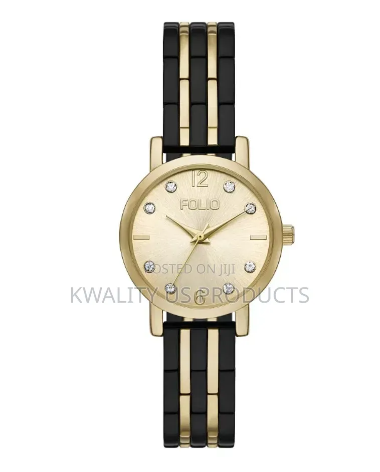 Folio Women's Mixed Material Sunray Dial Watch