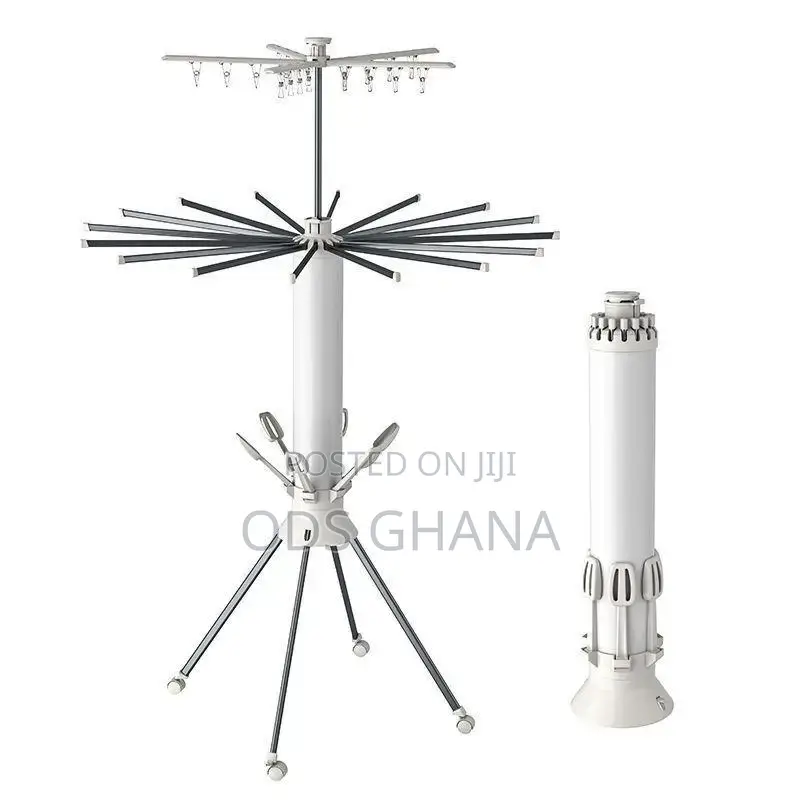 Rotating Clothes Hanger Metal Drying Rack Foldable Rod for Home