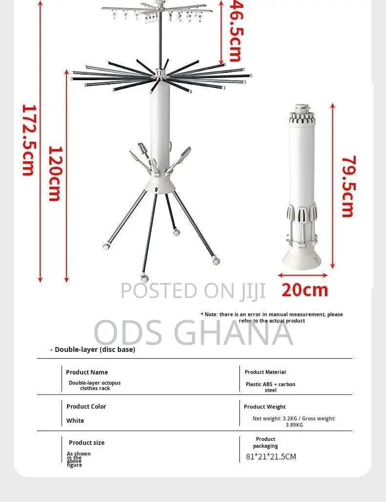 Rotating Clothes Hanger Metal Drying Rack Foldable Rod for Home