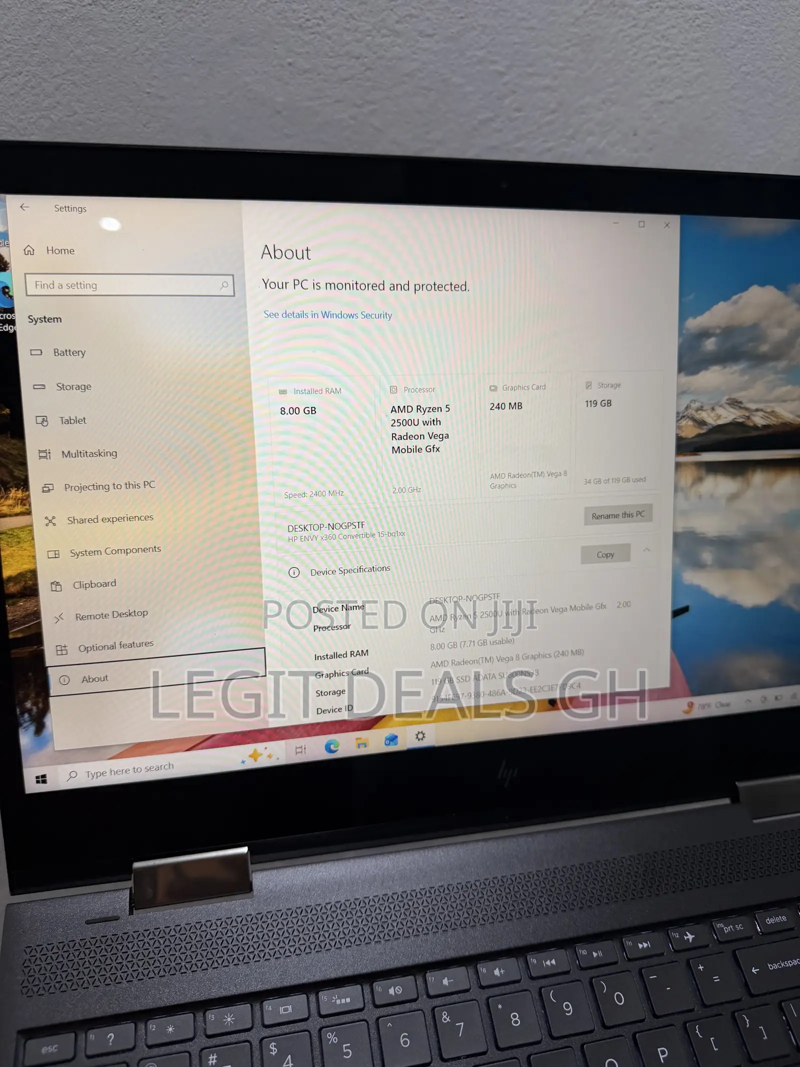 Laptop HP Envy 15 8GB AMD Ryzen 5 HDD+SSD 256GB